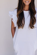 Load image into Gallery viewer, White Eyelet T Shirt Dress