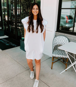 White Eyelet T Shirt Dress