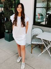 Load image into Gallery viewer, White Eyelet T Shirt Dress