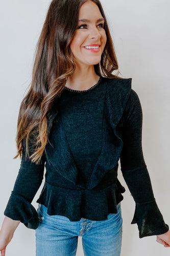 Black Peplum Top