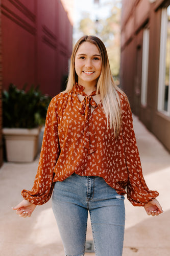 Rust Floral Top